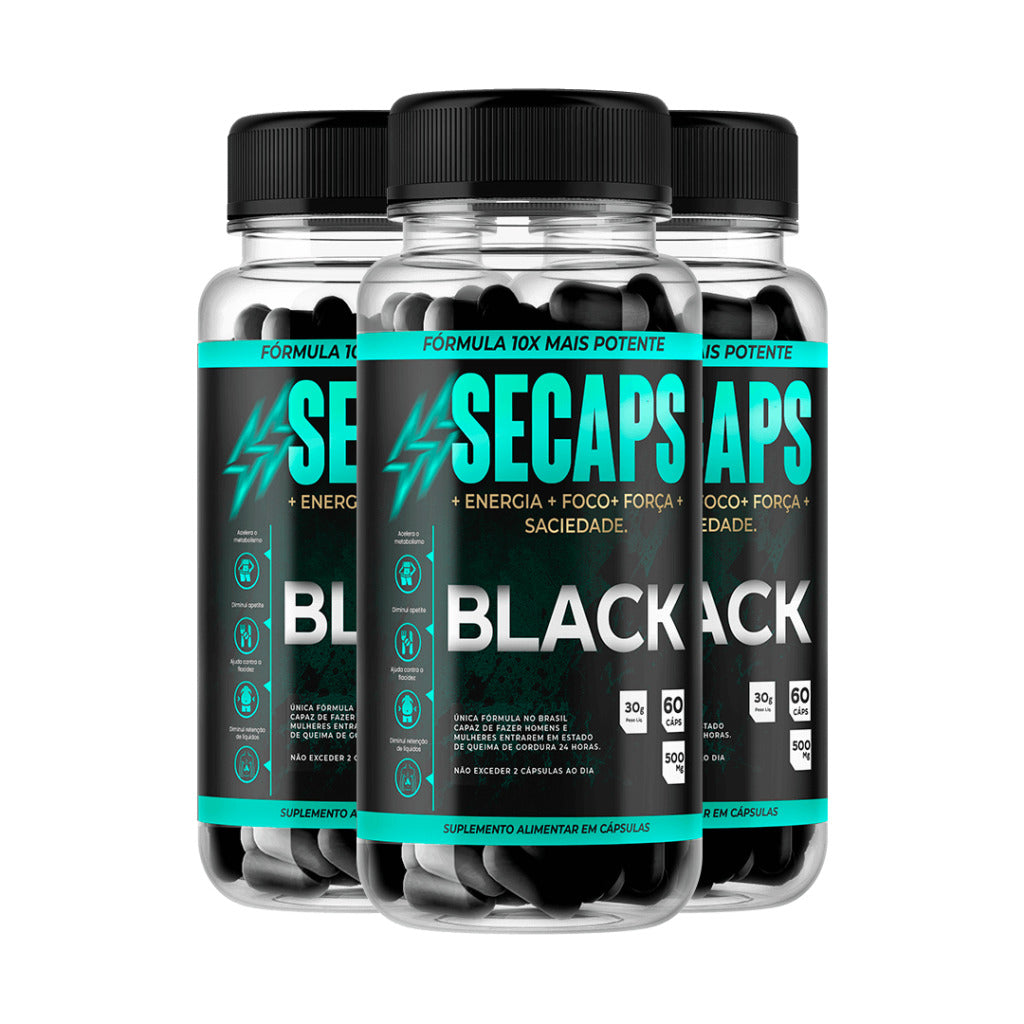 Secaps Black - Compre 1 Leve 3 + Brindes Exclusivos + Frete Grátis