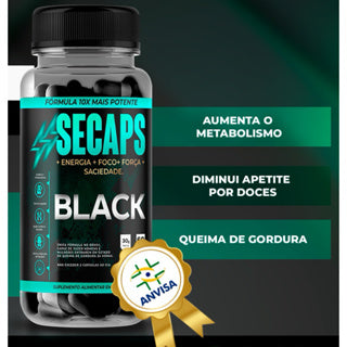 Secaps Black - Compre 1 Leve 3 + Brindes Exclusivos + Frete Grátis